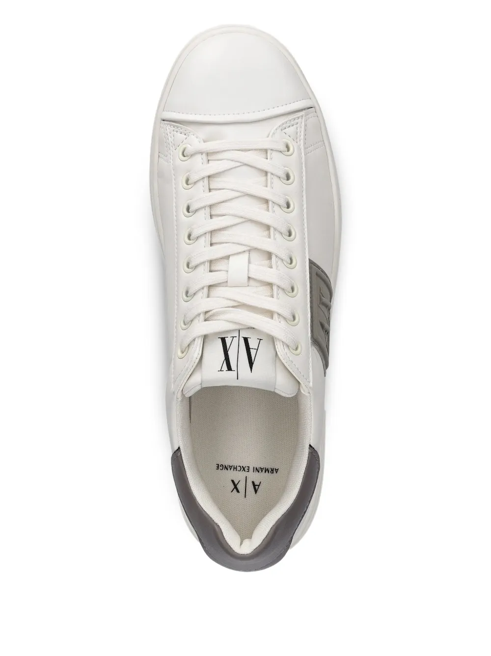 Armani Exchange Leren sneakers met logoplakkaat Wit