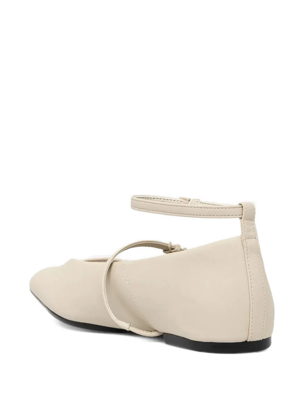 Armani Exchange Ballerina's met enkelbandje en puntige neus - Beige