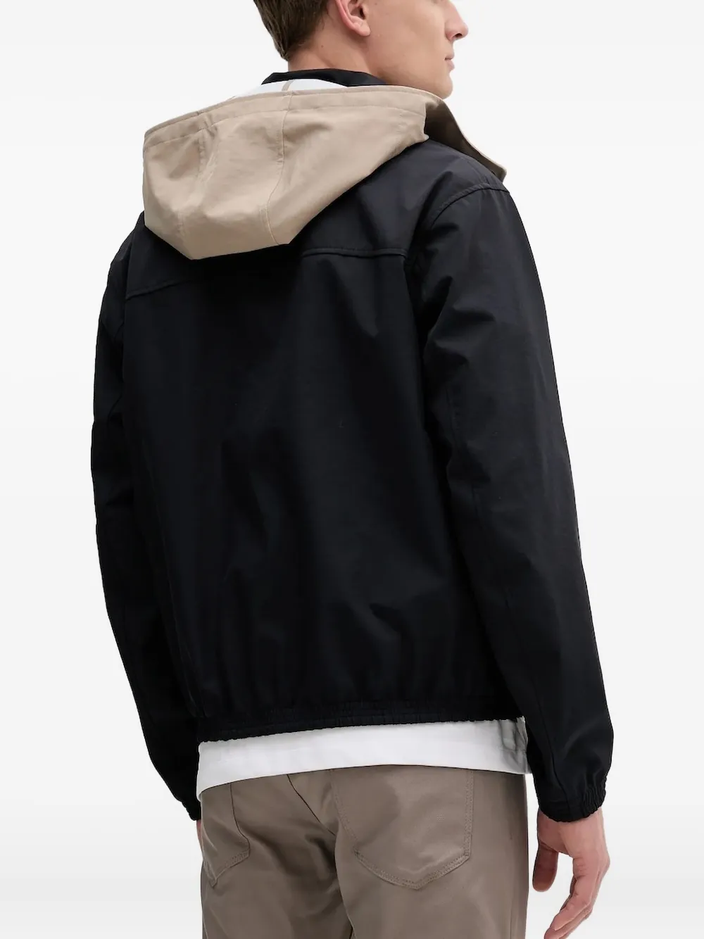 Armani Exchange contrast-hood jacket Zwart