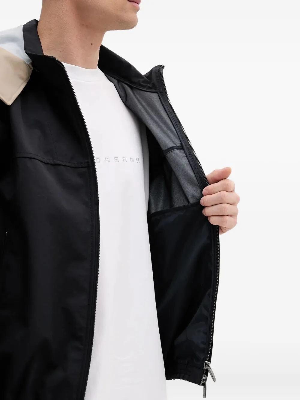 Armani Exchange contrast-hood jacket Zwart