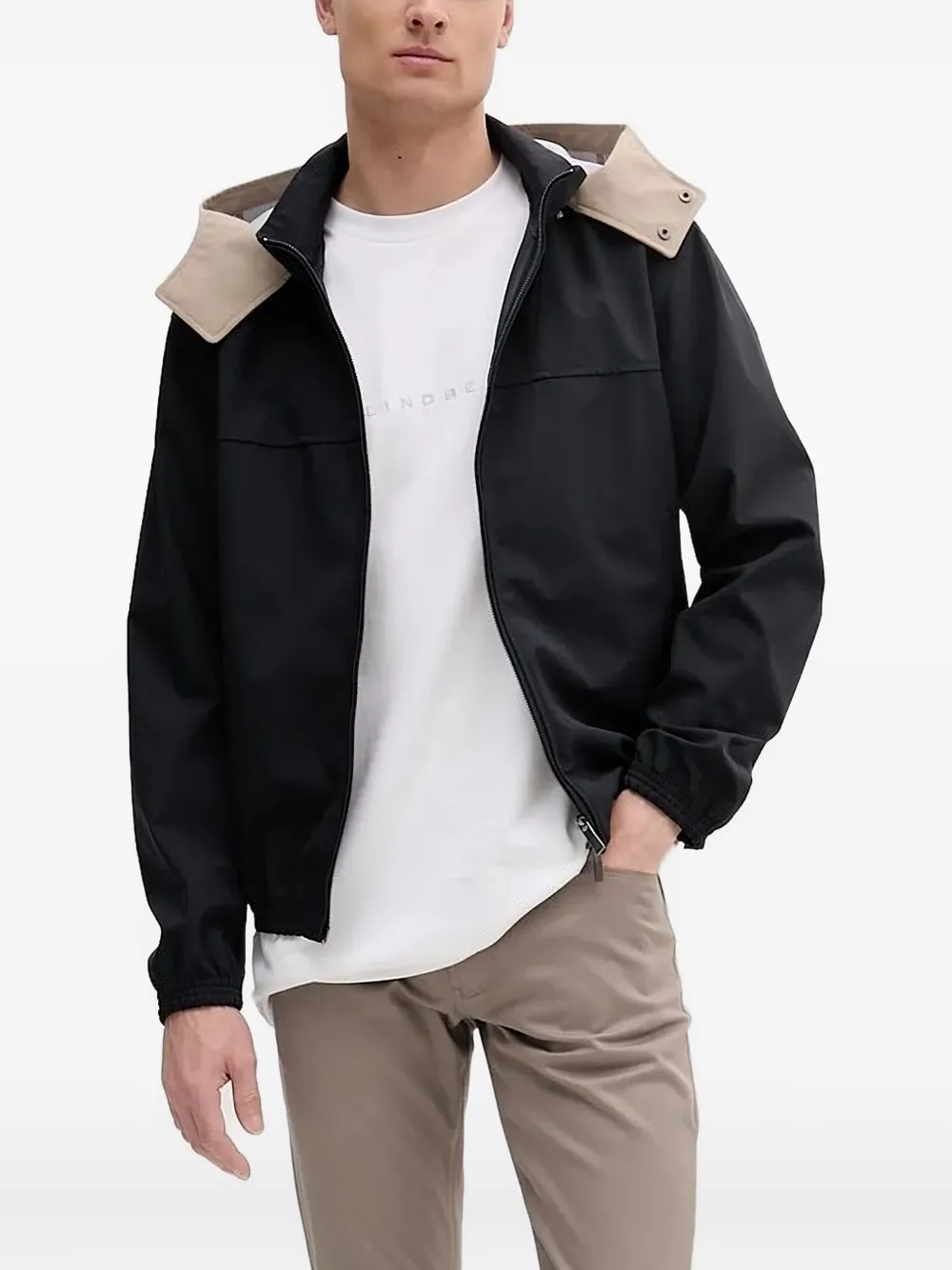 Armani Exchange Contrast-hood Jacket In Black
