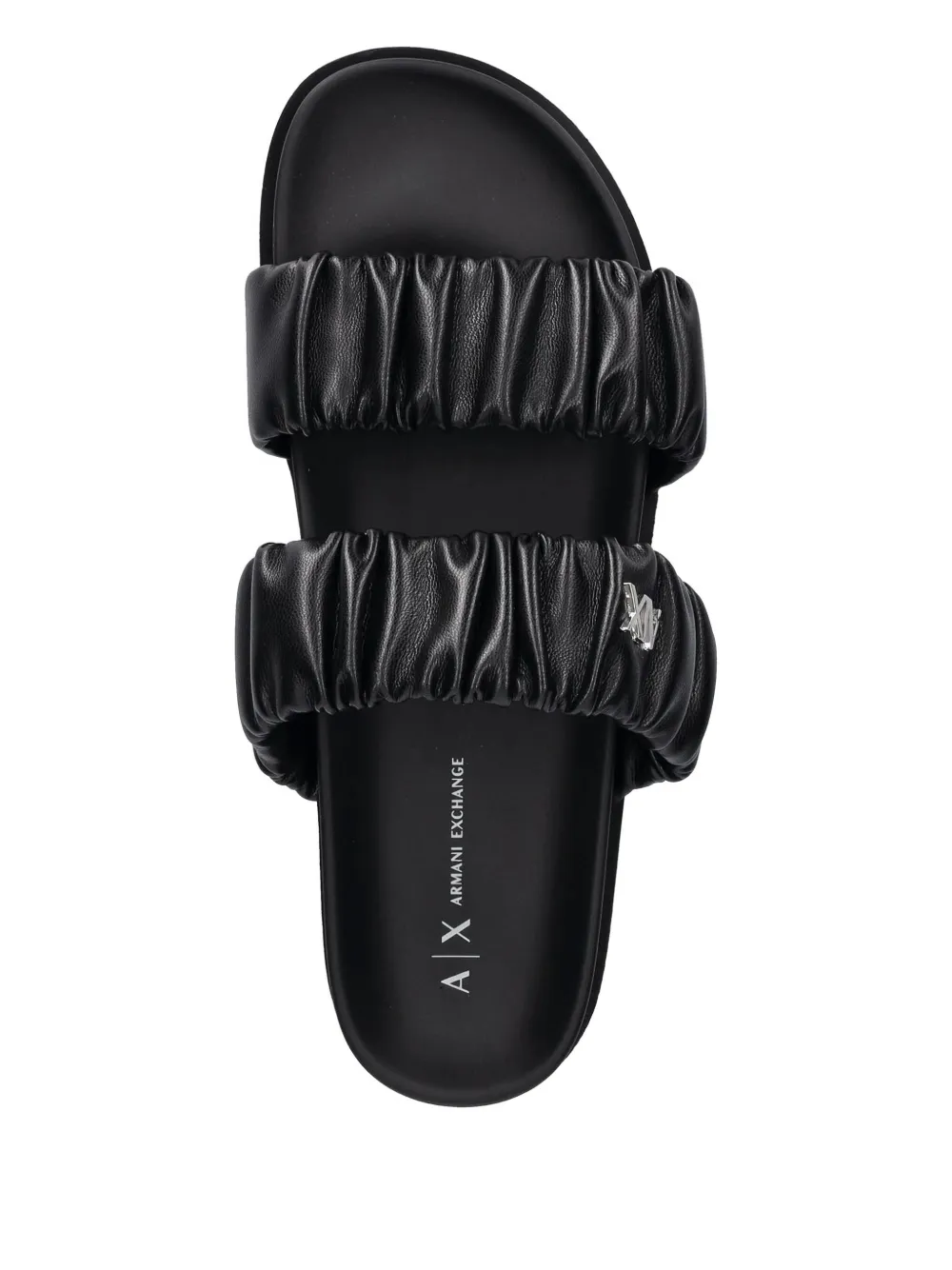 Armani Exchange logo-plaque sandals Black