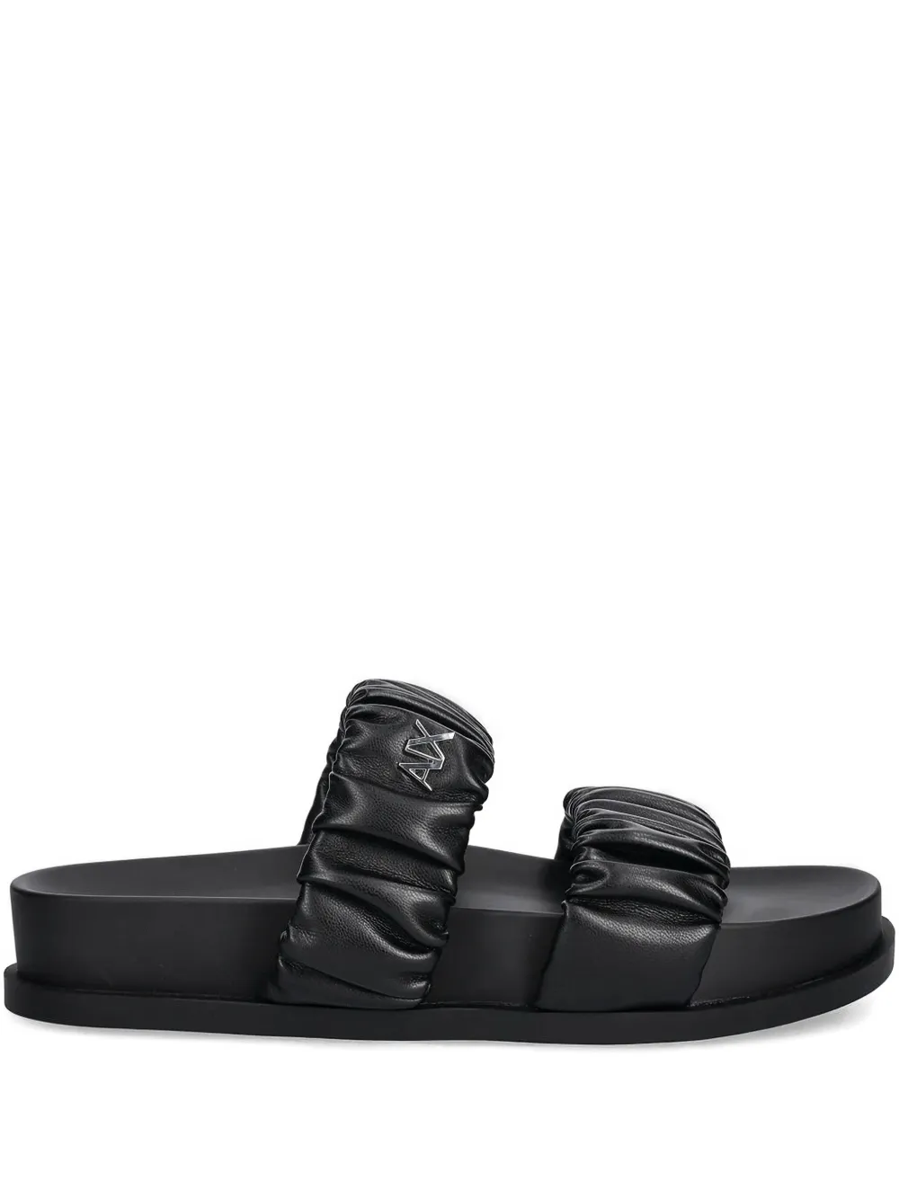 Armani Exchange logo-plaque sandals Black