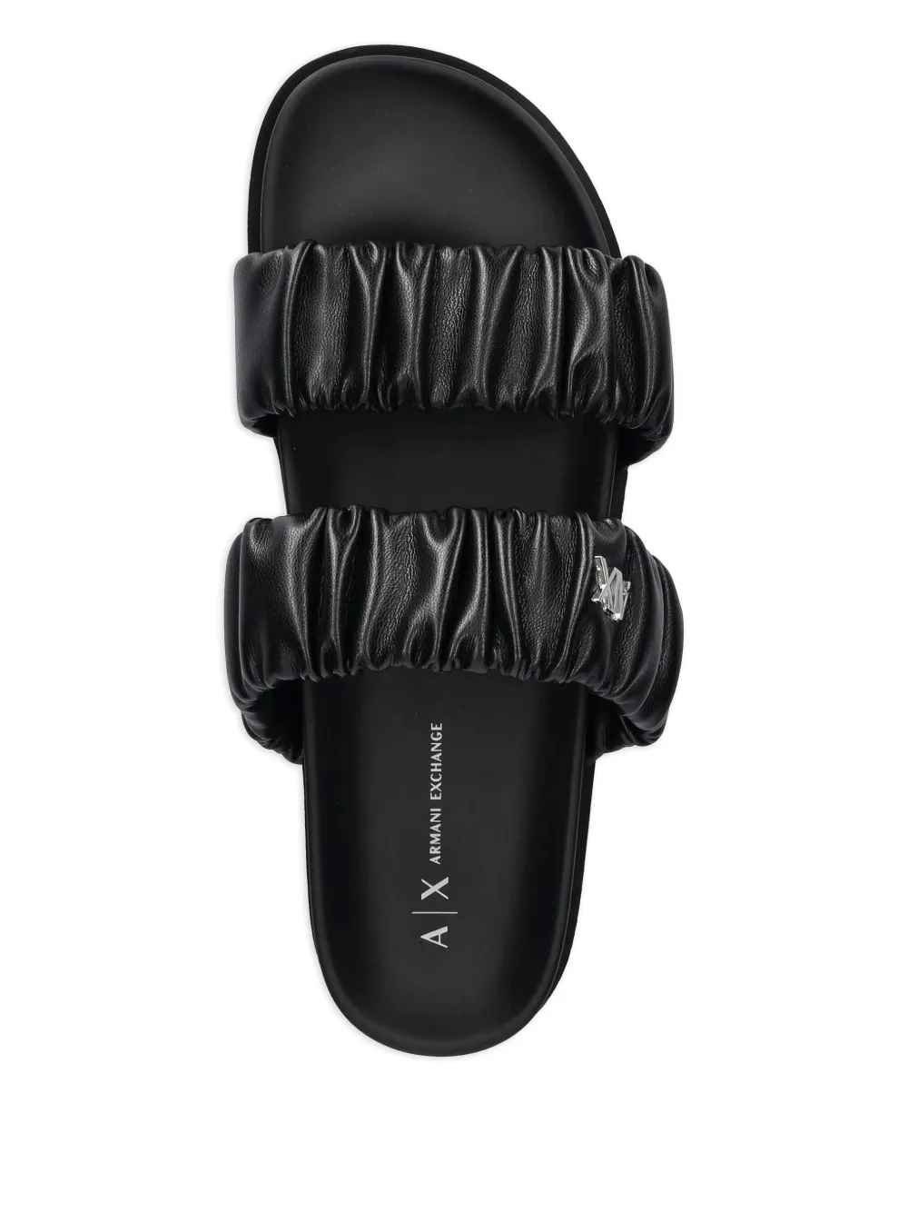 Armani Exchange Sandalen met logoplakkaat Zwart