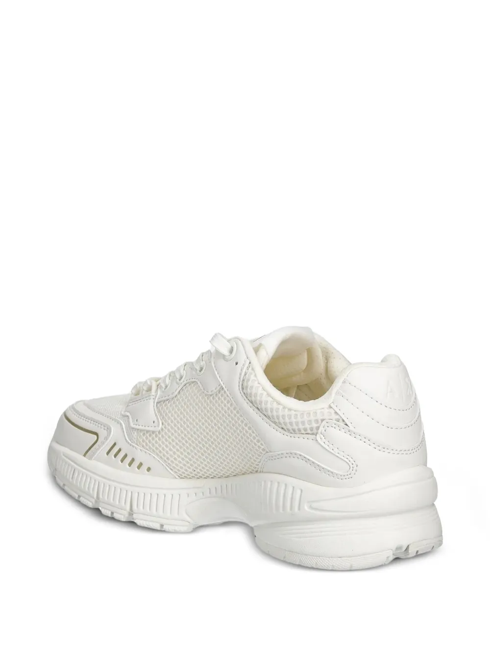 Armani Exchange Mesh-panelled Lace-up Sneakers In White