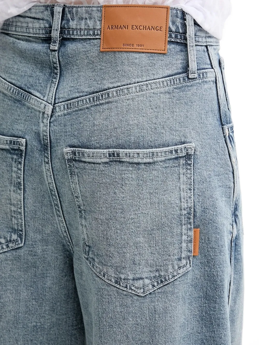 Armani Exchange Jeans met logopatch Blauw