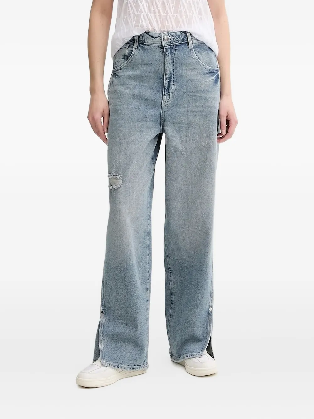 Armani Exchange Jeans met logopatch Blauw