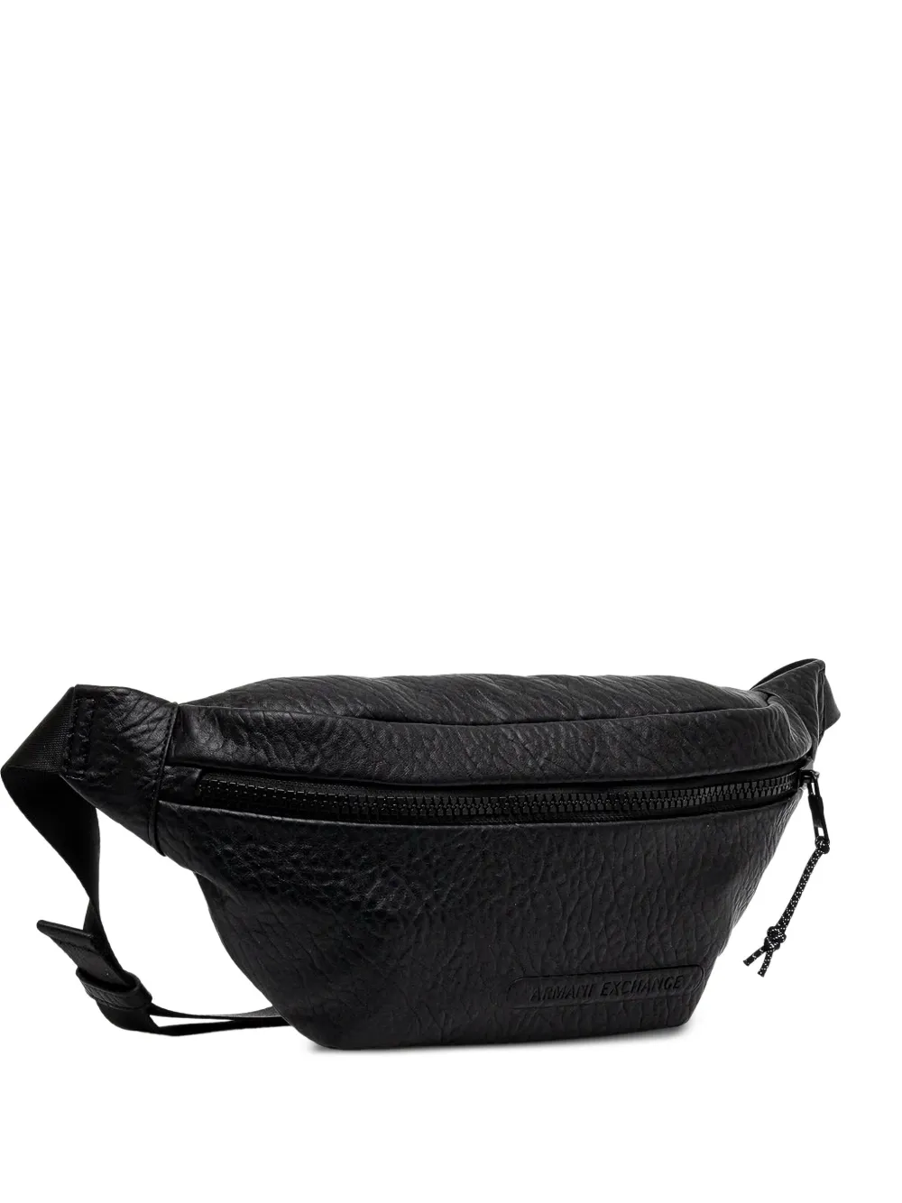 Armani Exchange Textured Belt Bag In Black