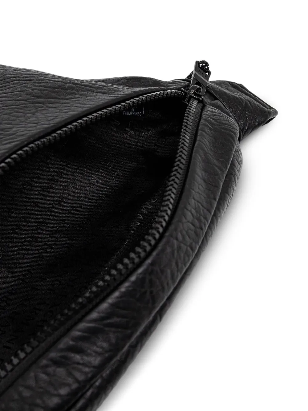 Armani Exchange Heuptas met textuur - Zwart