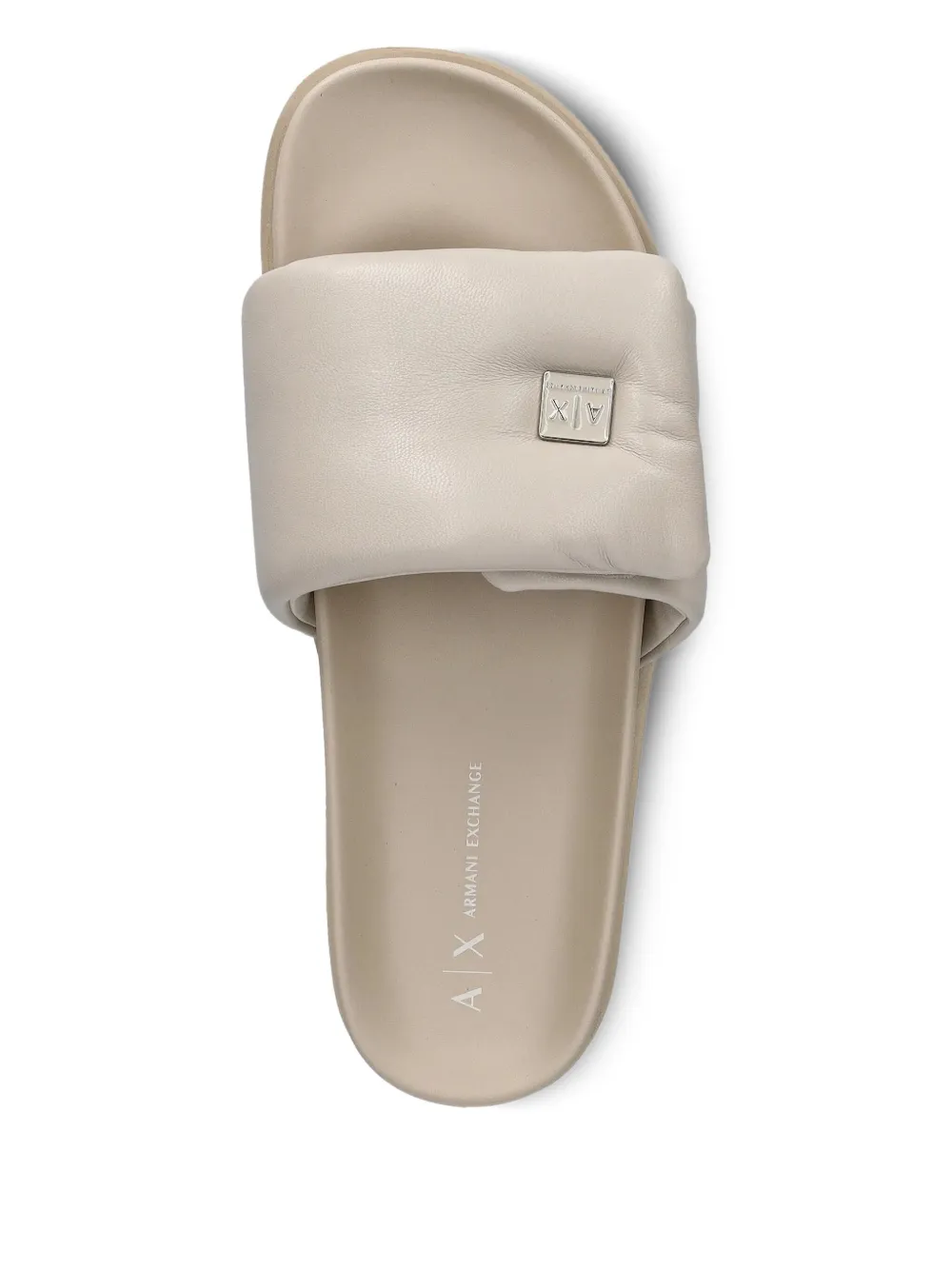 Armani Exchange padded logo sandals White