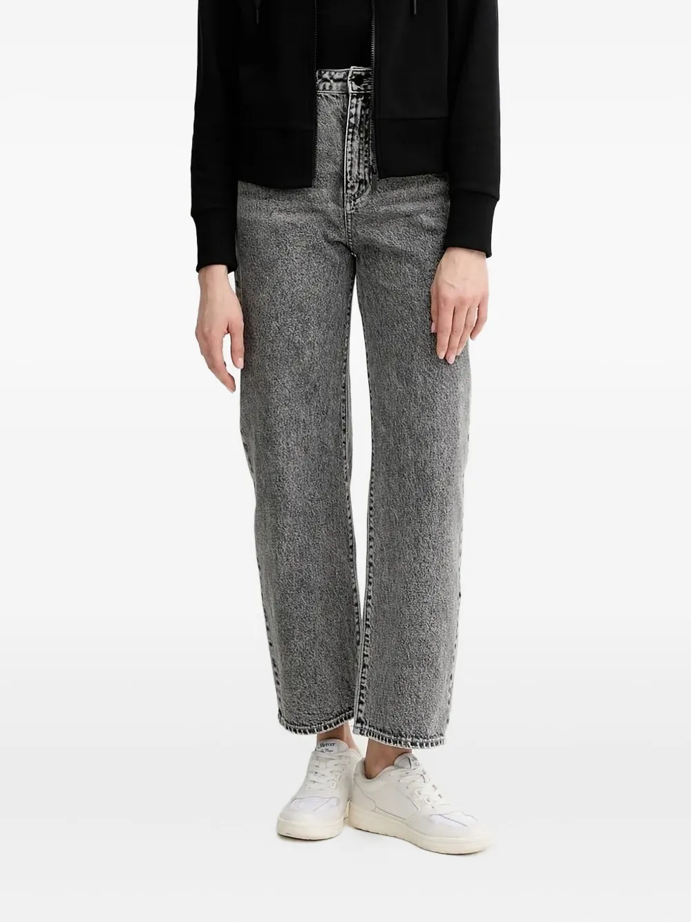 Armani Exchange Acid-wash Jeans In Gray