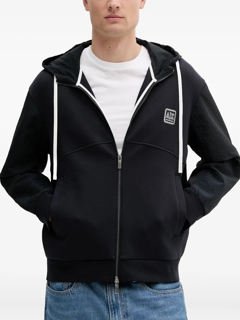 Armani Exchange ジップアップ パーカー - ブルー Armani Exchange ジップアップ パーカー - ブルー