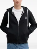 Armani Exchange panelled zip-up hoodie - Blue