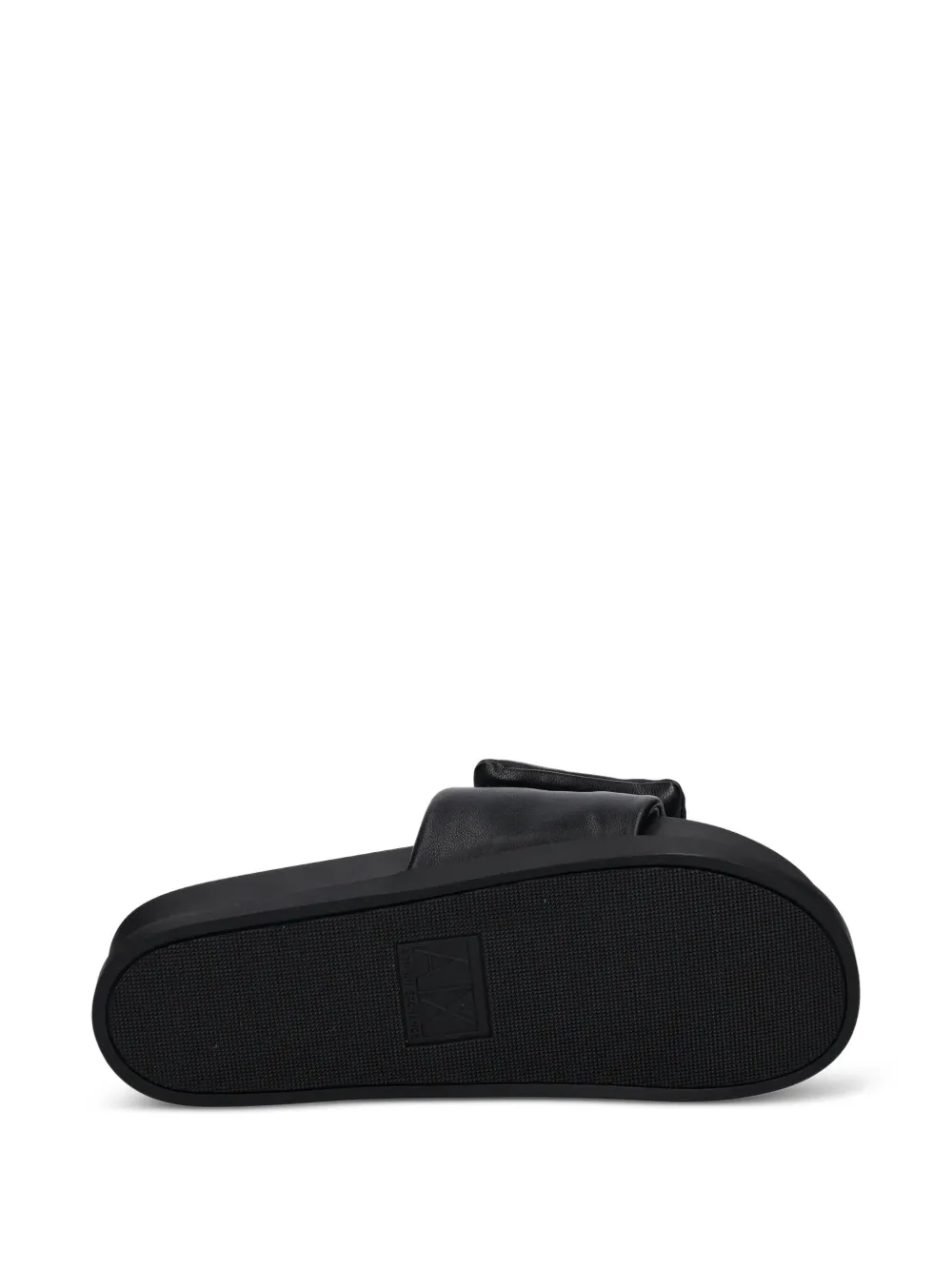 Armani Exchange padded logo-detail slides Black