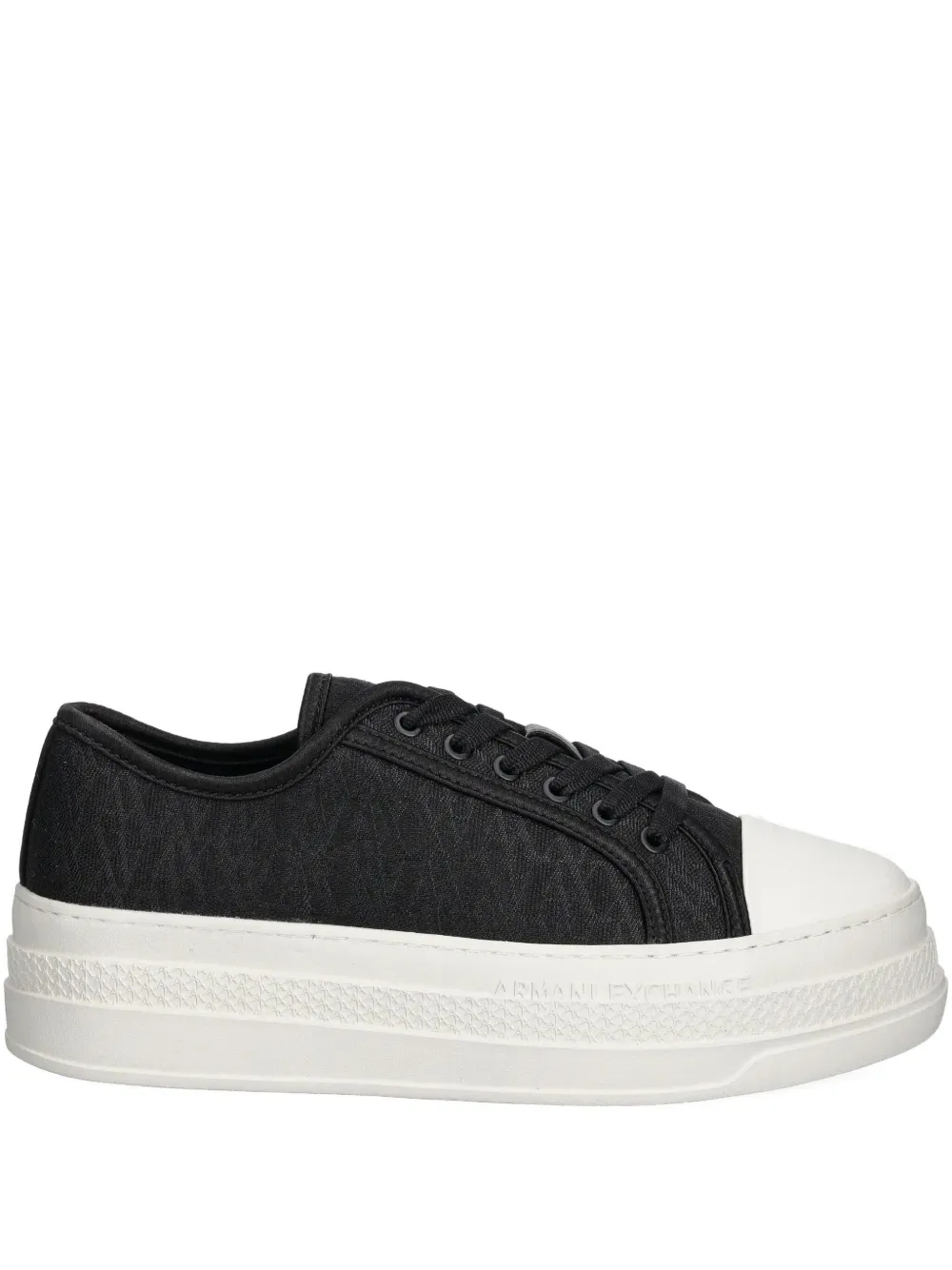 Armani Exchange logo-pattern platform sneakers Black