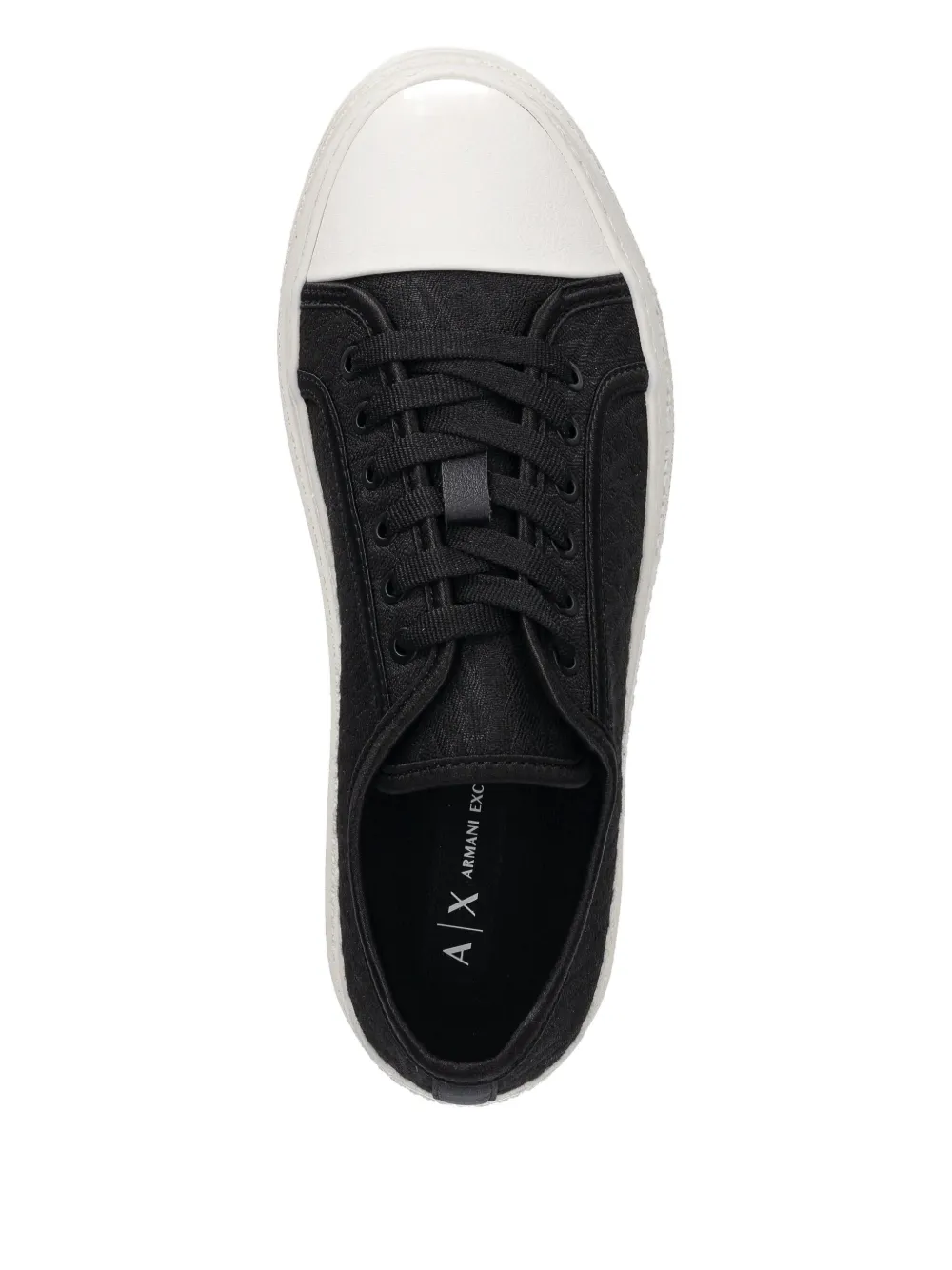 Armani Exchange logo-pattern platform sneakers Black