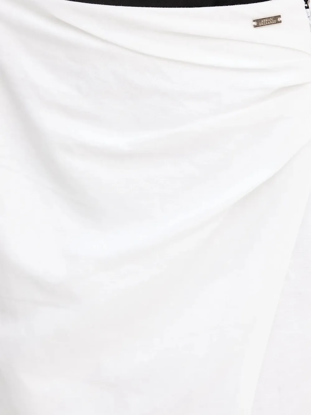 Armani Exchange Wrap-front Midi Skirt In White