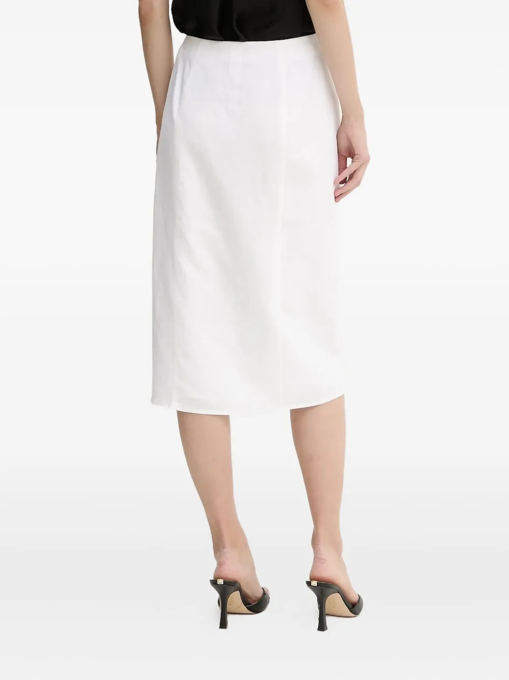 Armani Exchange Midi-rok met gewikkelde voorkant - Wit