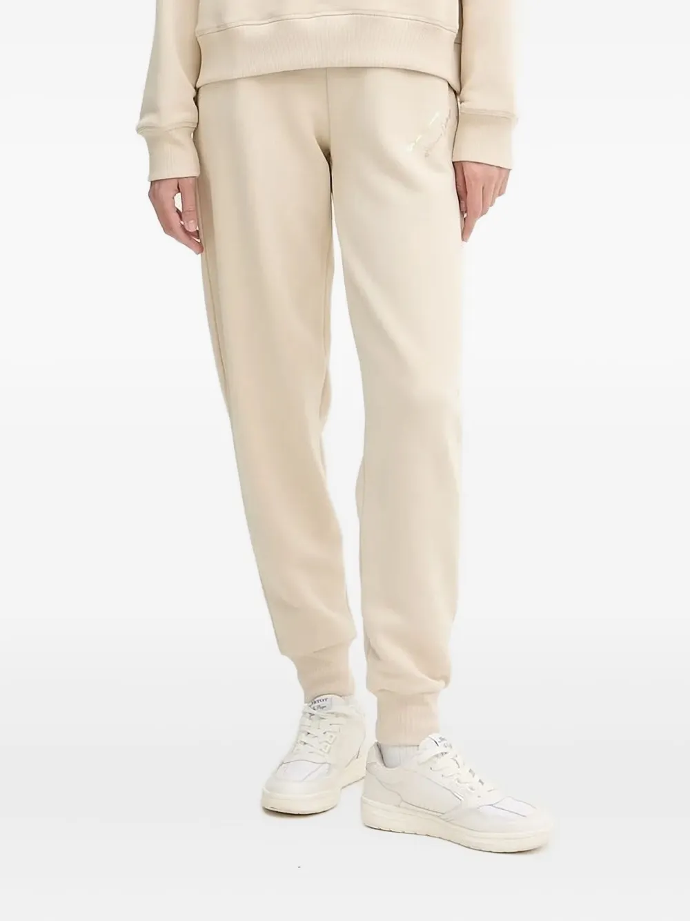 Armani Exchange Logo-detail Track Pants In Neutral