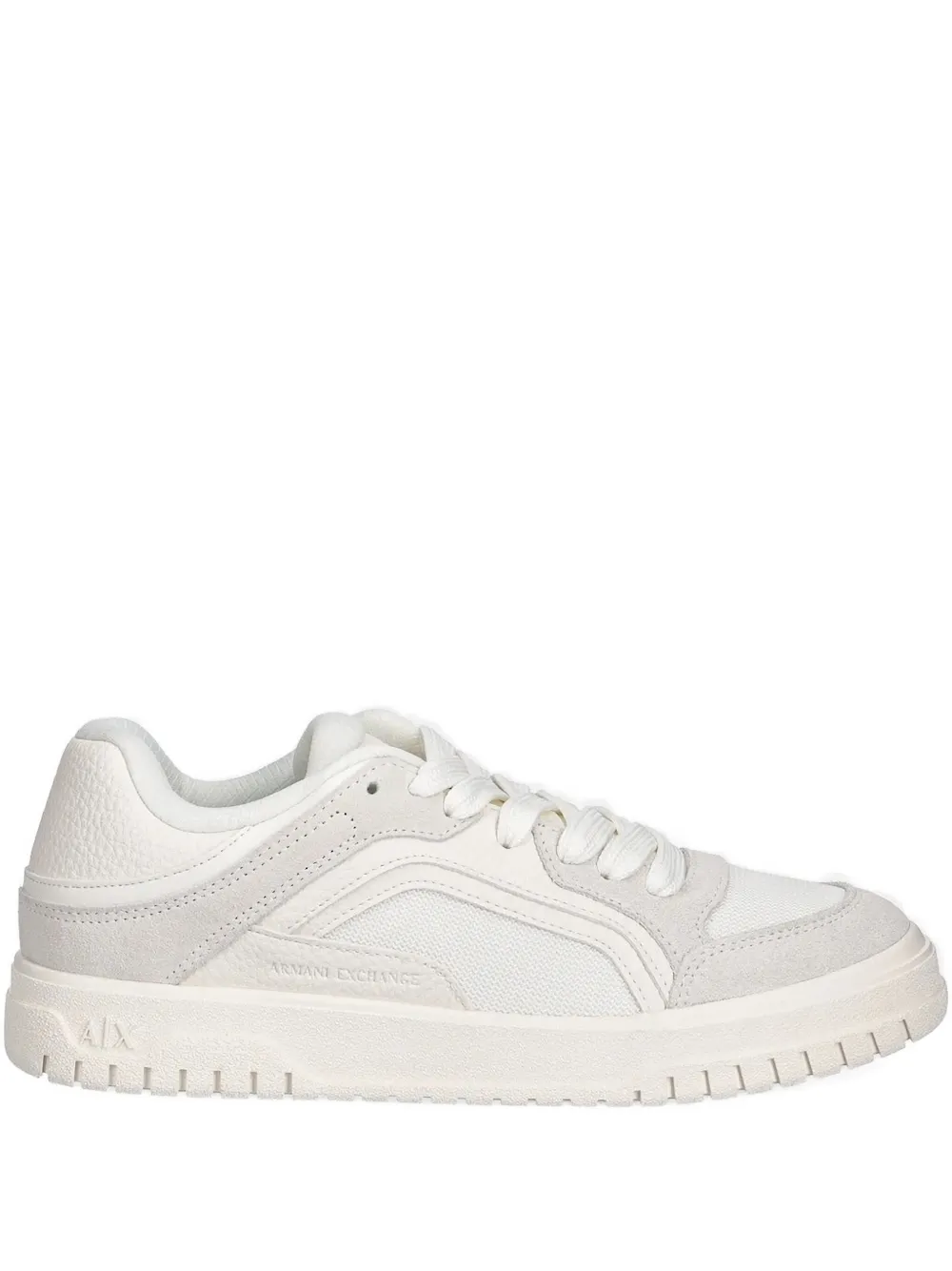 Armani Exchange Leather Sneakers In White