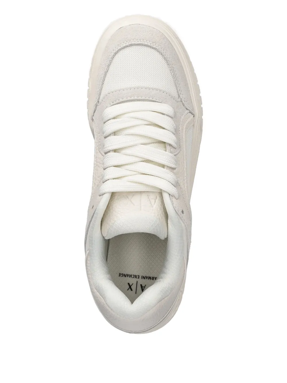 Armani Exchange Leather Sneakers In White