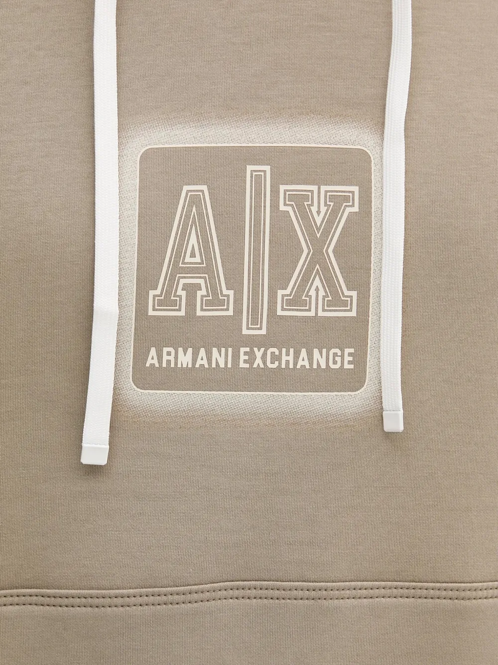 Armani Exchange Hoodie met logoplakkaat Beige