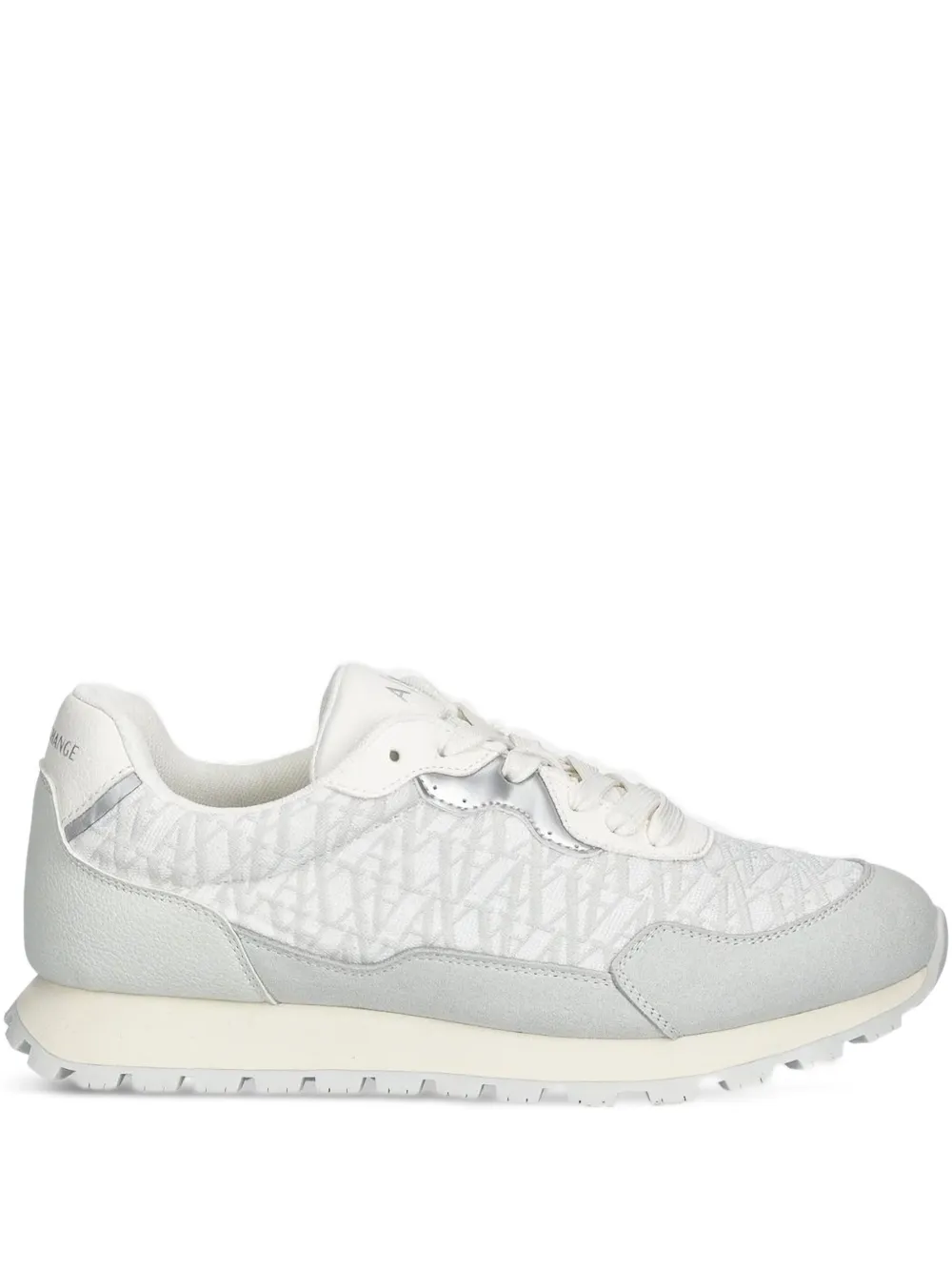 Armani Exchange Monogram-patterned Lace-up Sneakers In Gray