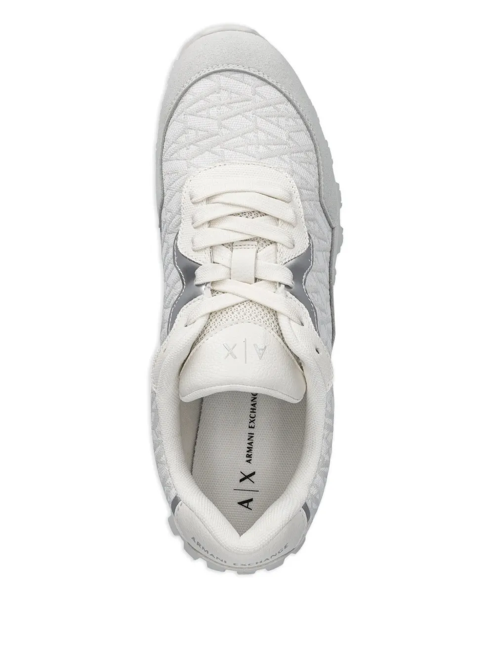 Armani Exchange Monogram-patterned Lace-up Sneakers In Gray