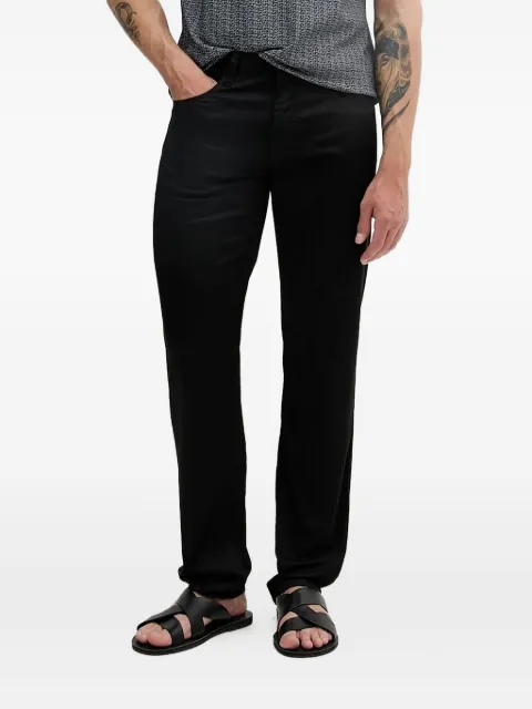 Armani Exchange logo-patch straight-leg trousers