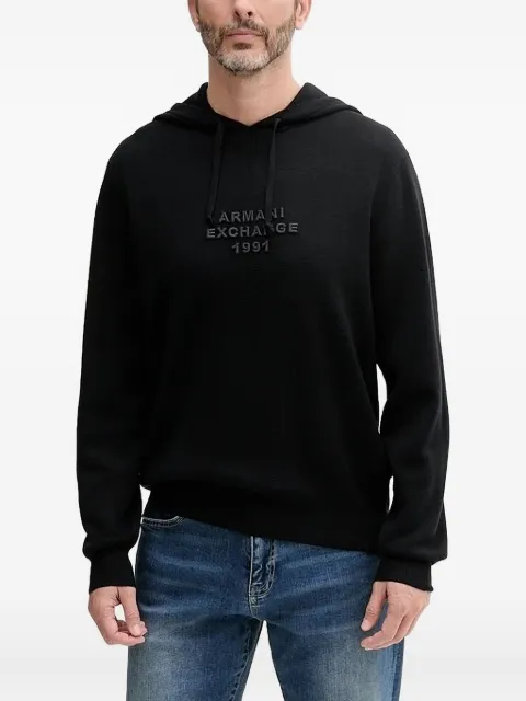 Armani Exchange logo-embroidered hoodie