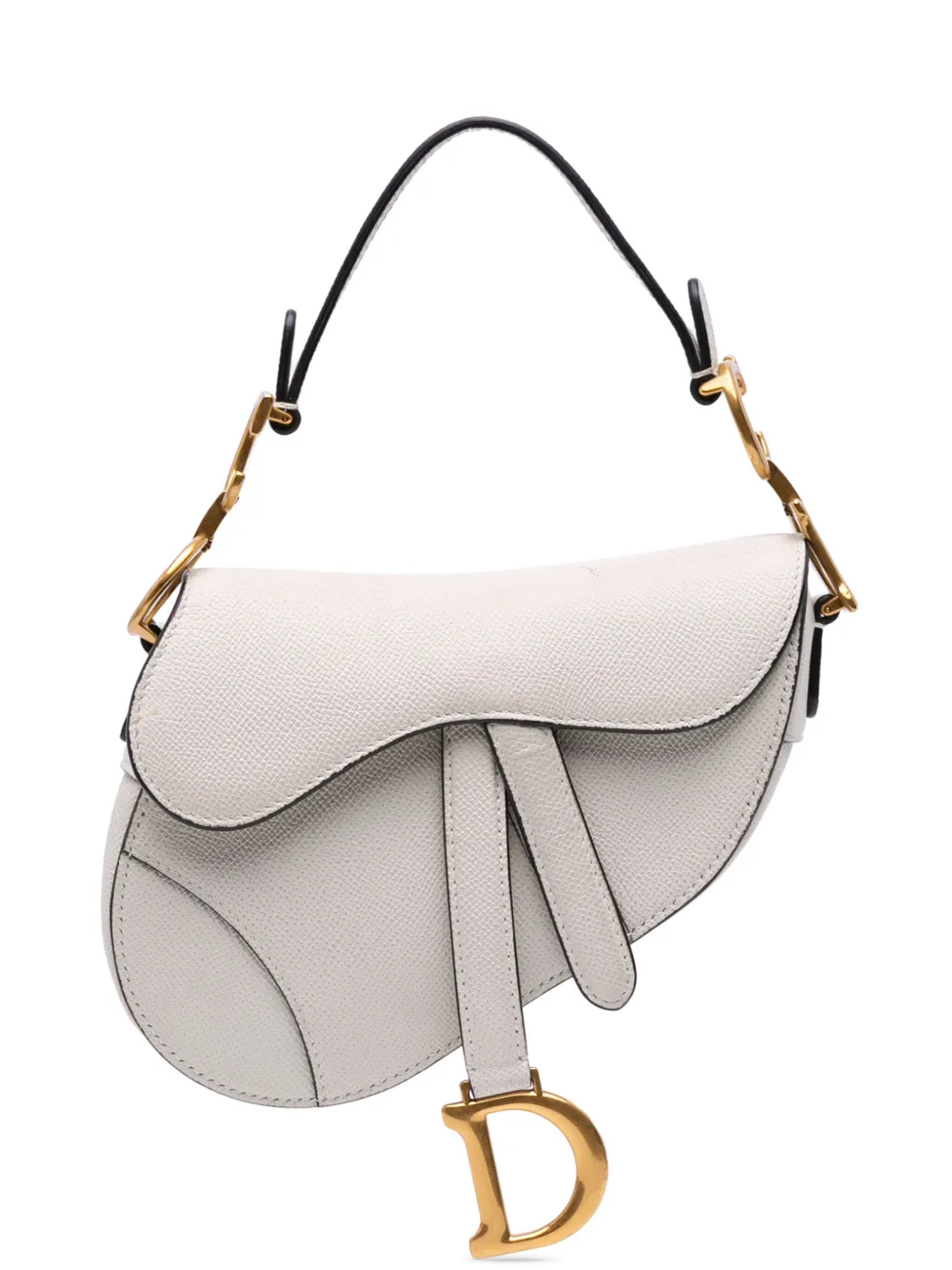 Christian Dior Pre-Owned bolsa satchel Saddle mini de piel de becerro texturizada 2021 | blanco | Image 1
