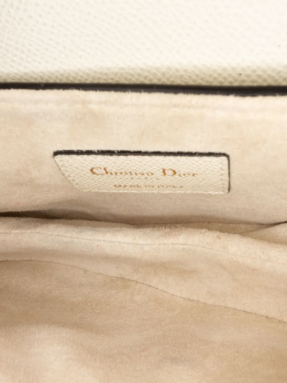 Pre-owned Dior 2021 Mini Grained Calfskin Saddle Bag Satchel In White