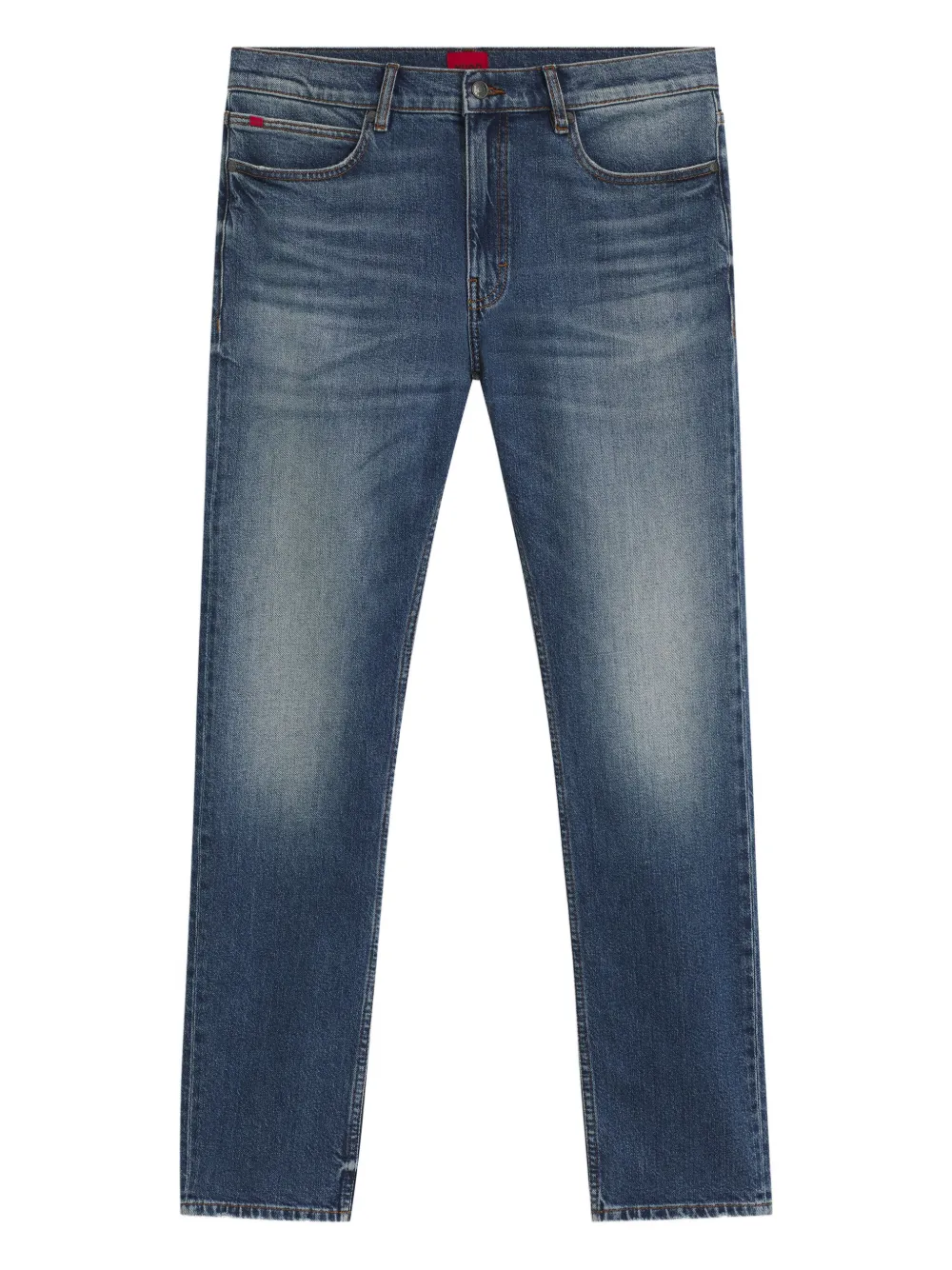faded straight-leg jeans