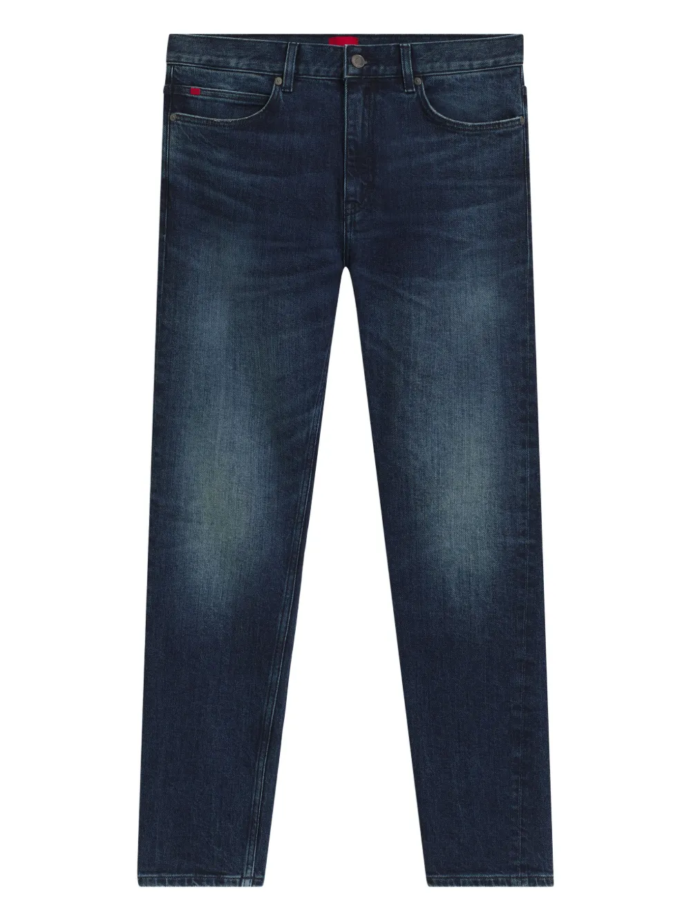 whiskering-effect jeans