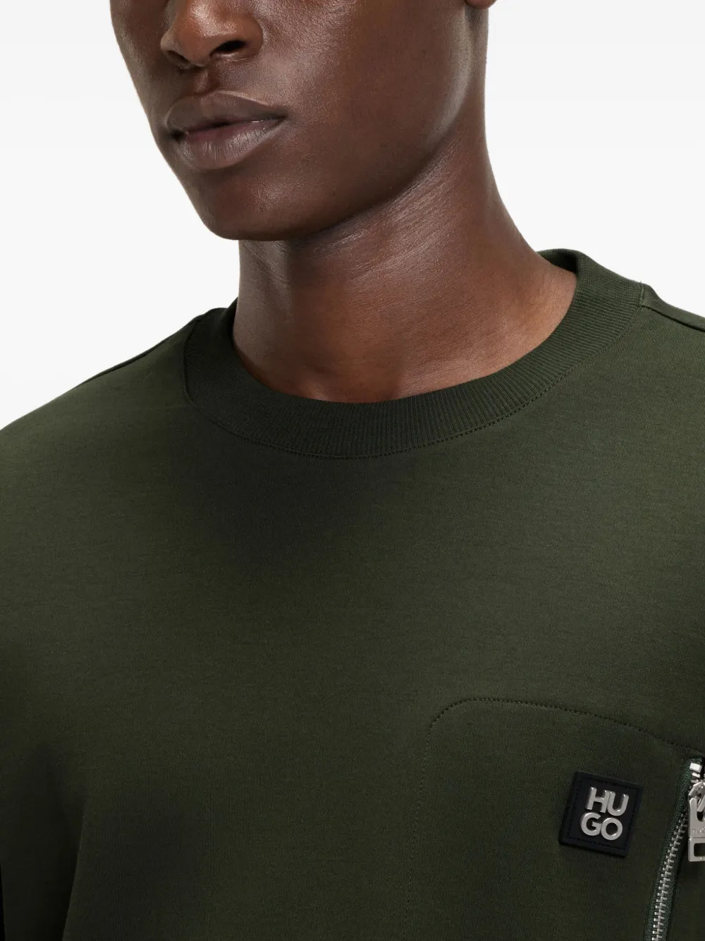 HUGO T-shirt met logopatch Groen