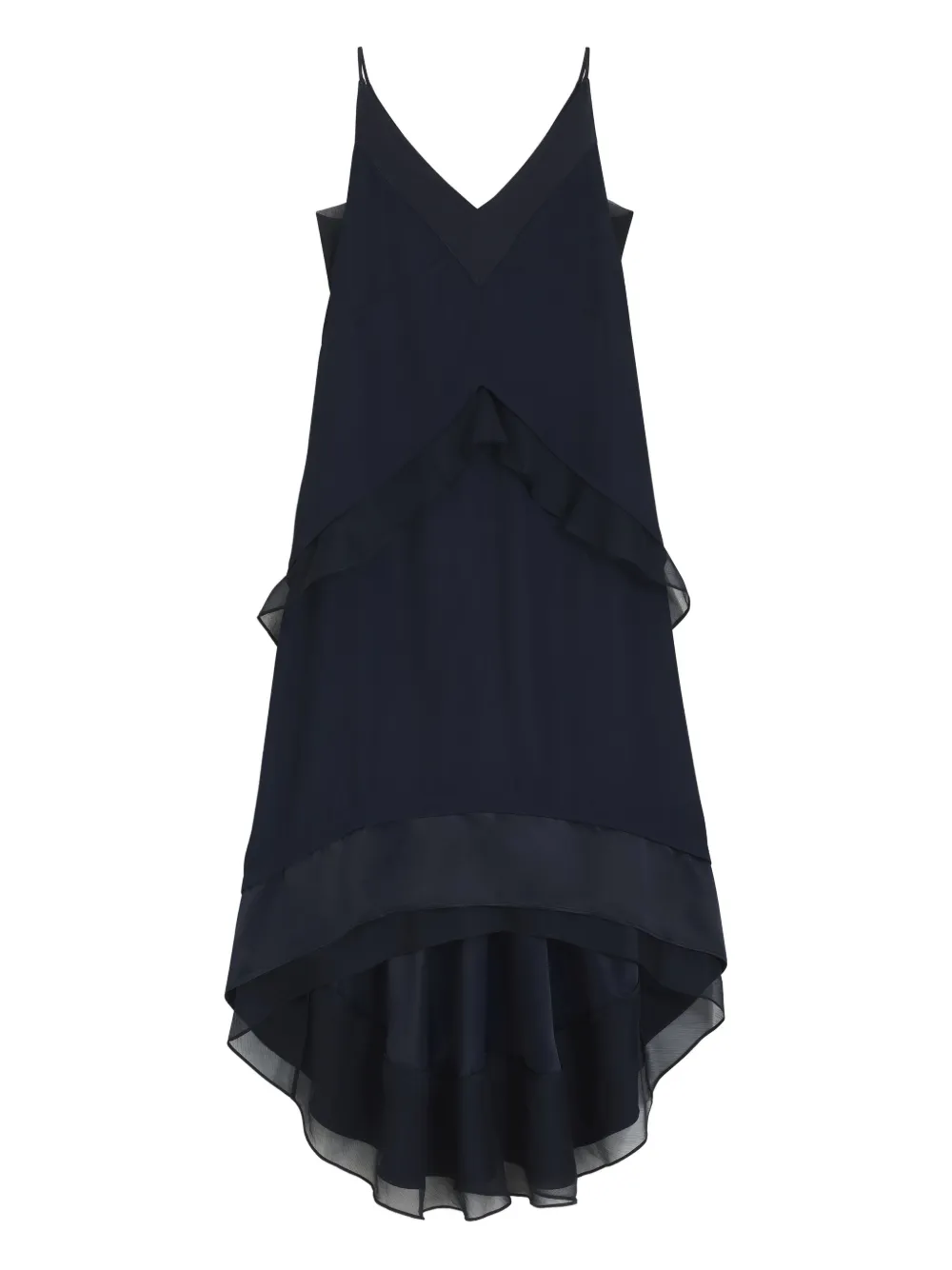 BOSS layered ruffled midi dress | Blue | Image 1