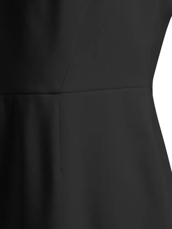 BOSS Vネック キャップスリーブ ミディドレス | ブラック