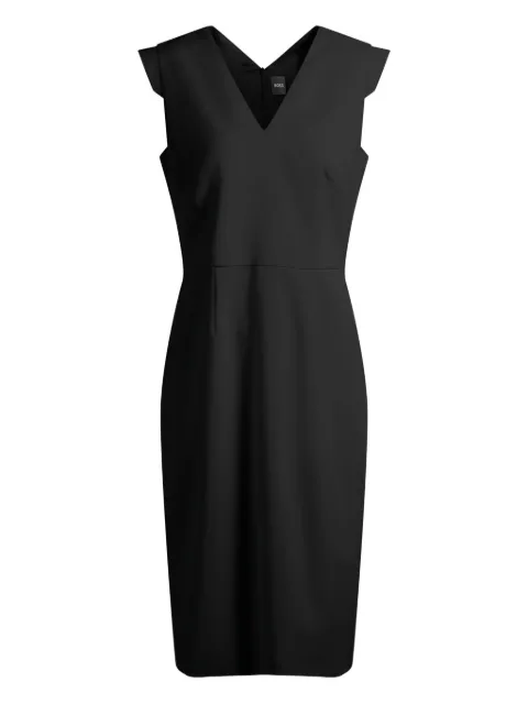 BOSS V-neck cap-sleeve midi dress