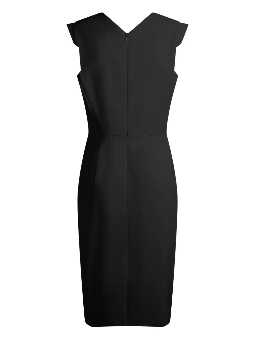 BOSS Midi-jurk met kapmouwen en V-hals - Zwart