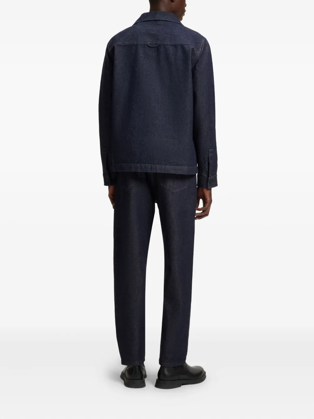 HUGO Button-up denim jack Blauw