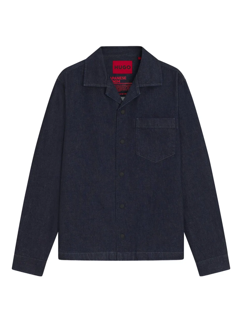 HUGO Button-up denim jack Blauw