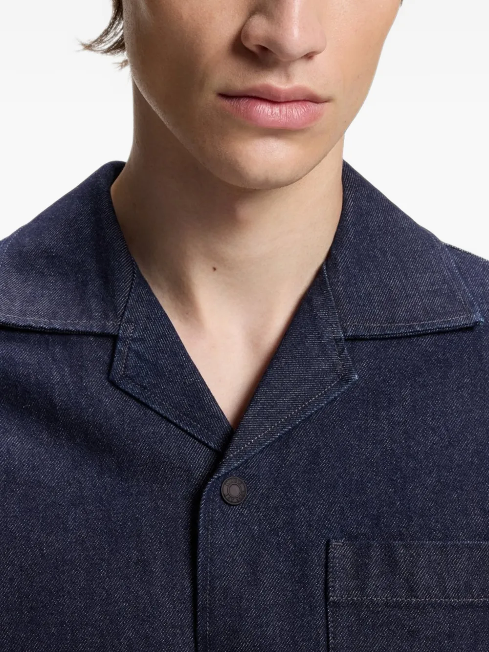 HUGO Button-up denim jack Blauw