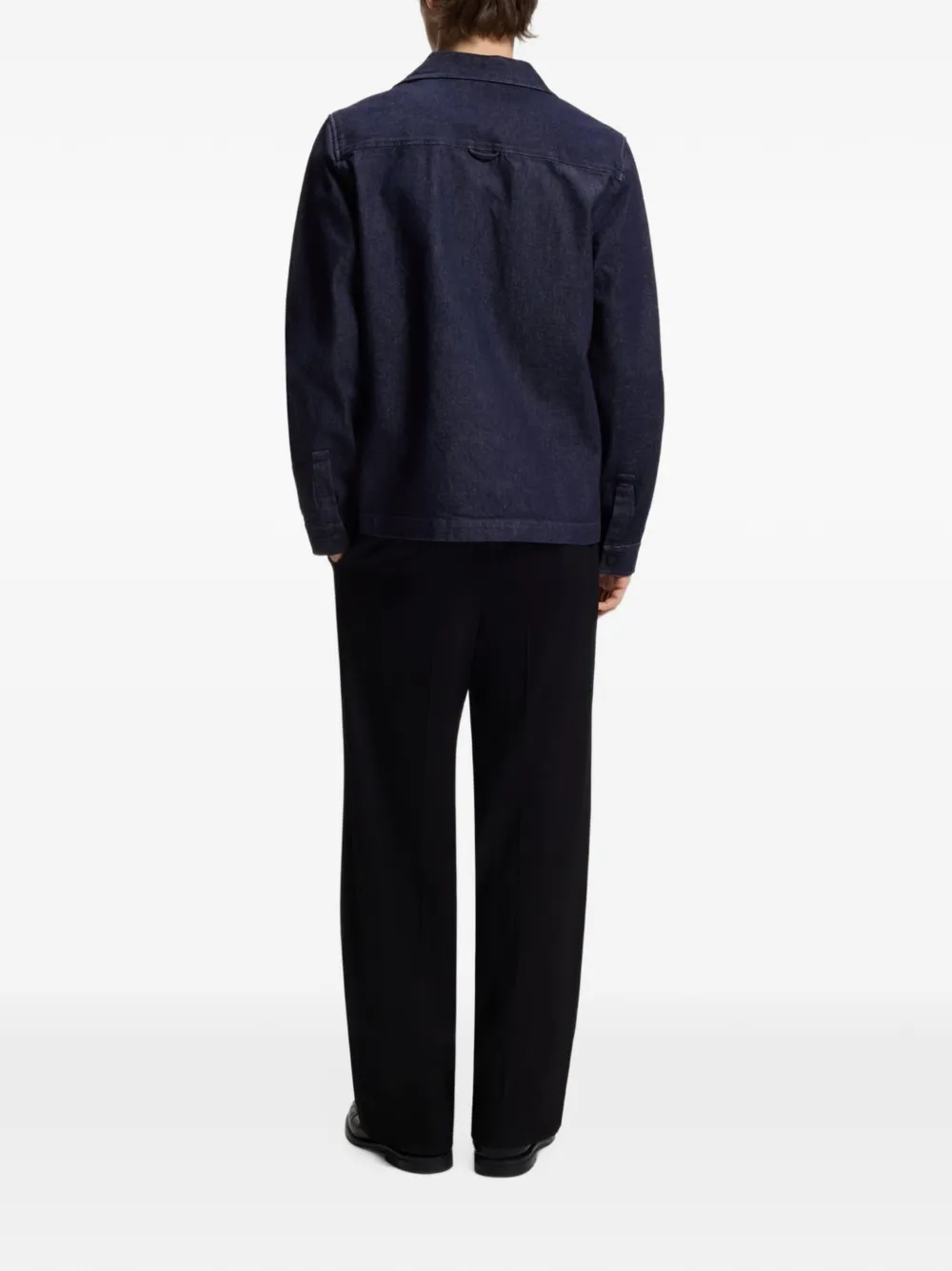 HUGO Button-up denim jack Blauw