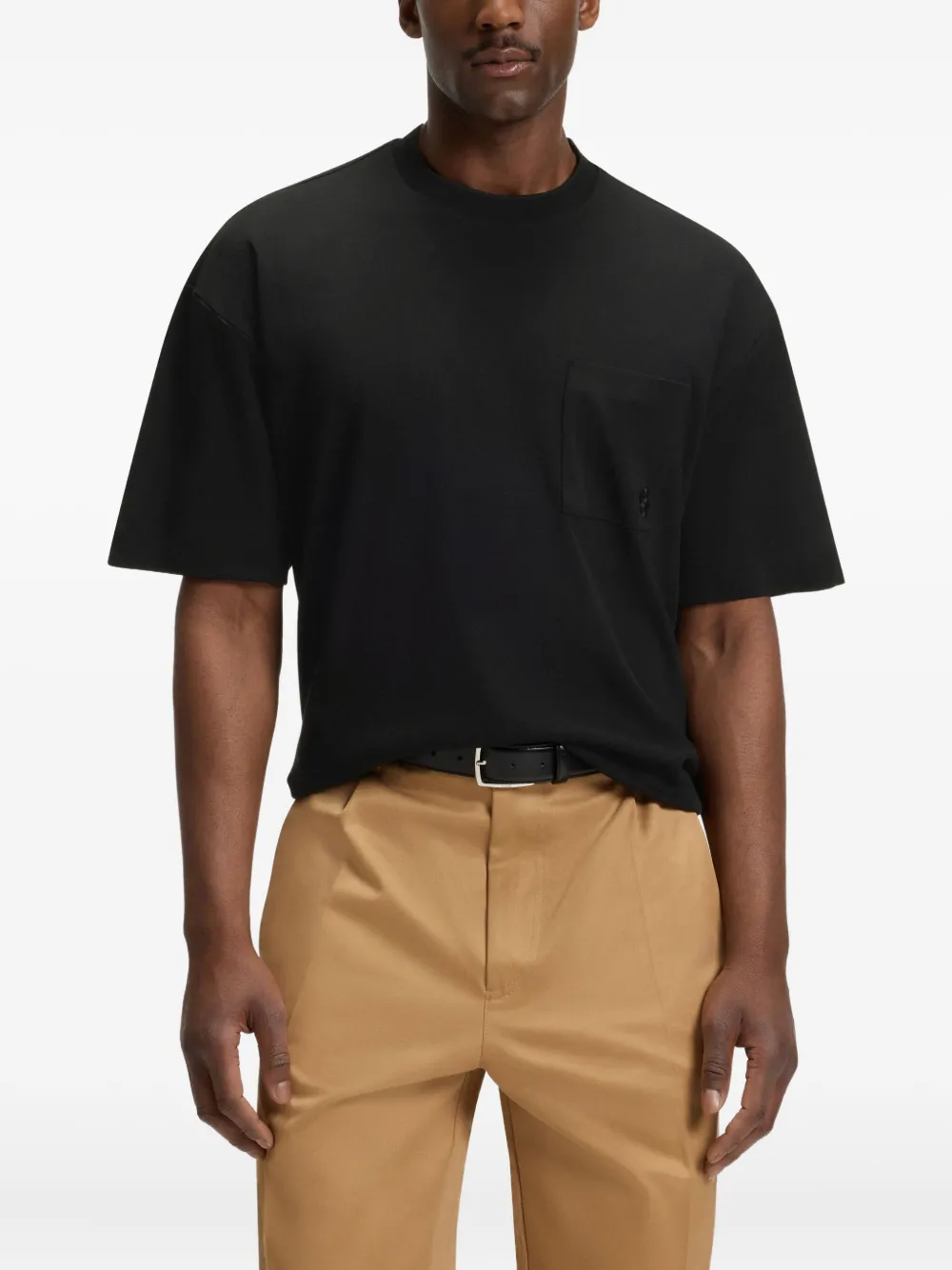 BOSS Katoenen T-shirt Zwart