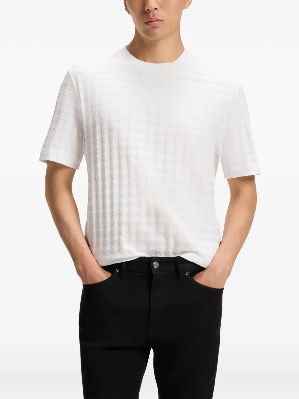 BOSS Katoenen T-shirt Wit