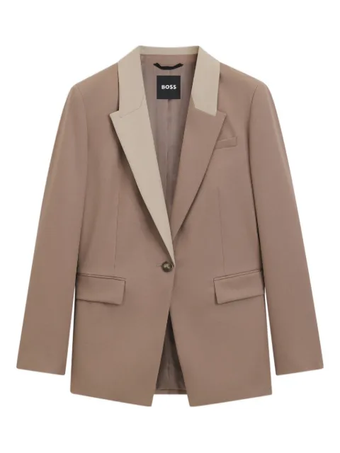 BOSS contrast-lapels wool blazer
