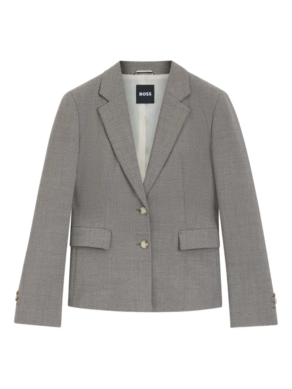 Hugo Boss Mélange-effect Blazer In Gray