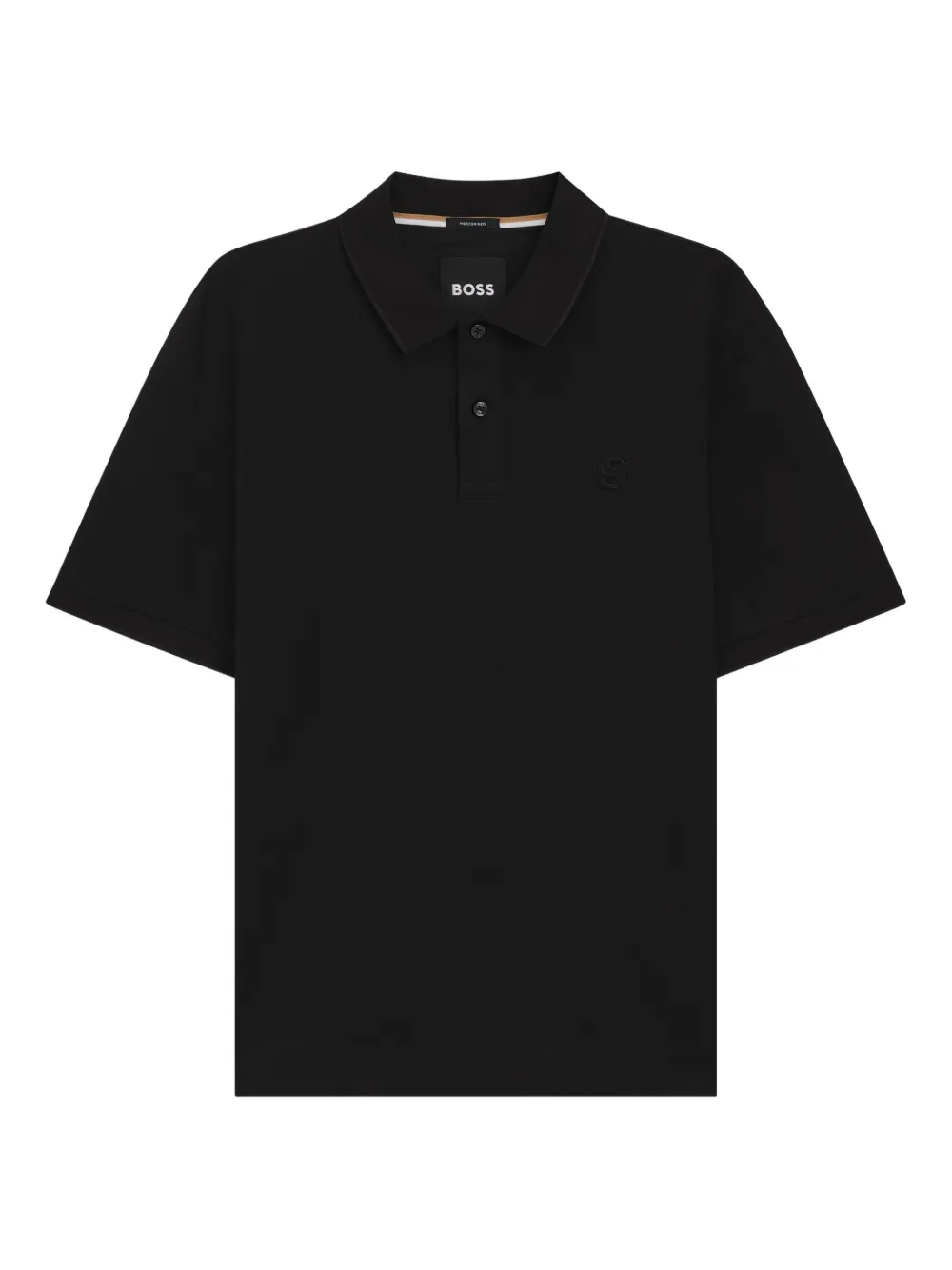 Hugo Boss Embroidered Logo Polo Shirt In Black