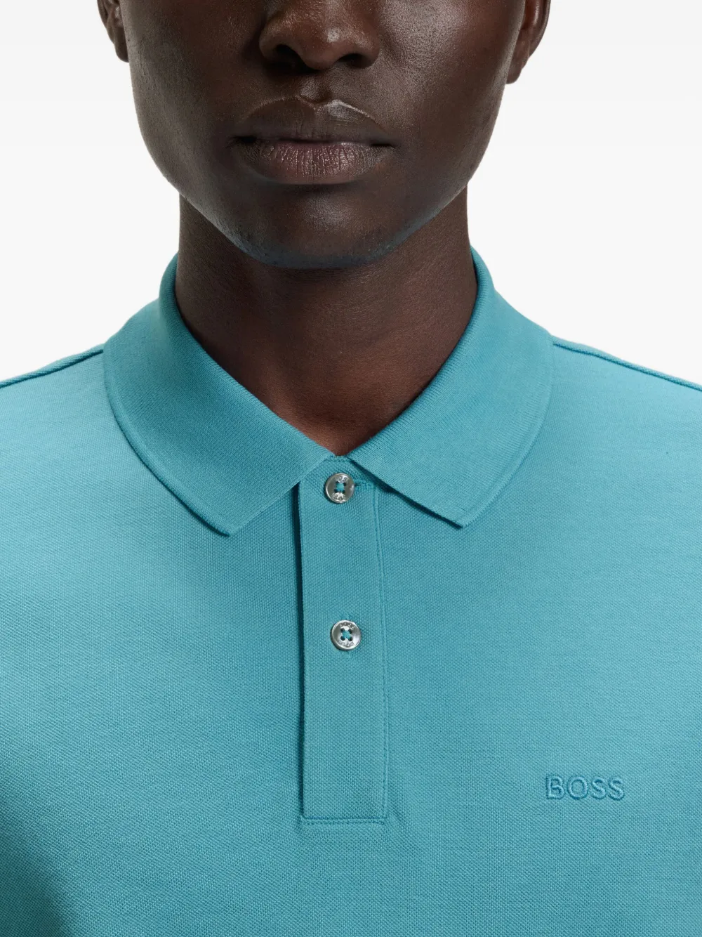 BOSS Poloshirt met geborduurd logo Blauw