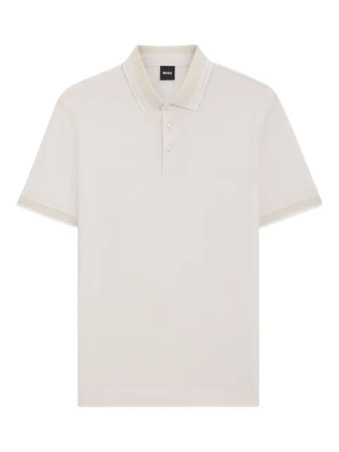 BOSS playera tipo polo de piqué